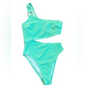 NWT Cupshe One-Shoulder Mint Green Swimsuit size Small